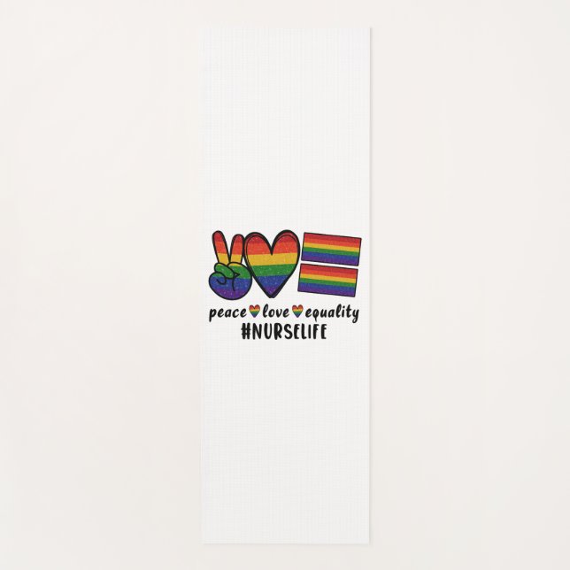 Peace Love Equality Nurse LGBT Yoga Mat (Front)