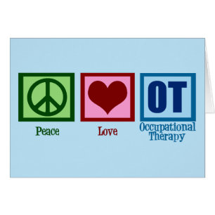 Peace Love ergothérapie Blue OT Card