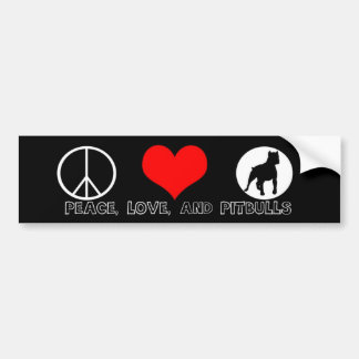 Peace Love et Pitbulls Bumper Sticker Coeur rouge