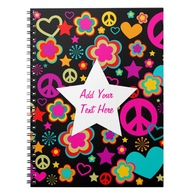 Peace Love & Everything Girly Notebook (Front)