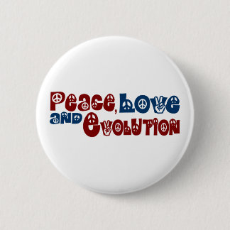 Peace Love Evolution 2 Inch Round Button