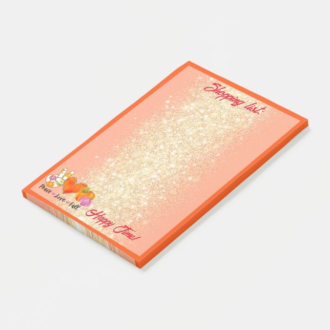 Peace Love Fall Autumn Custom Text and Colour Post-it Notes (Angled)