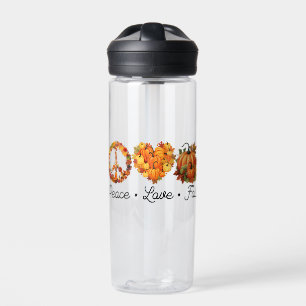 Peace, Love, Fall – Cozy Autumn Vibes with Pumpkin Water Bottle