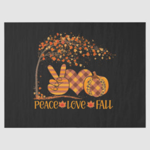Peace Love Fall Pumpkin Autum Happy Fall Tissue Paper