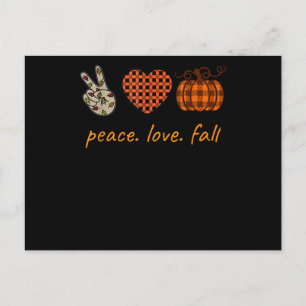 Peace Love Fall Thanksgiving Leopard Pumpkin Postcard