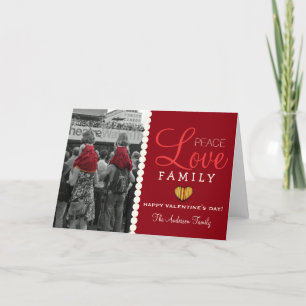 Peace Love Family Carte Saint-Valentin