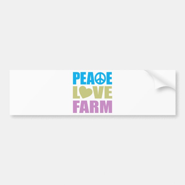 Peace Love Farm Bumper Sticker (Front)