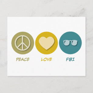 Peace Love FBI Postcard