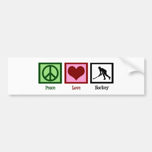 Peace Love Field Hockey Bumper Sticker (Front)
