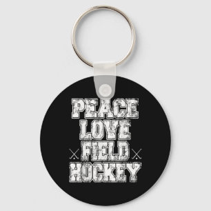 Peace Love Field Hockey Keychain