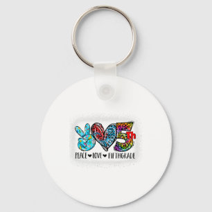 Peace Love Fifth Grade Ck To School Team 5th Grade Keychain