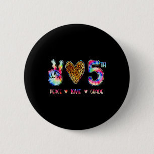 Peace Love Fifth Grade Squad Back To School Gift  2 Inch Round Button