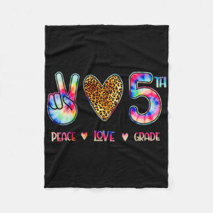 Peace Love Fifth Grade Squad Back To School Gift Fleece Blanket