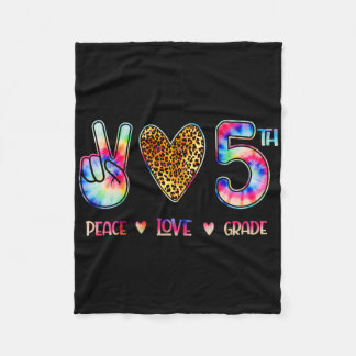 Peace Love Fifth Grade Squad Back To School Gift  Fleece Blanket