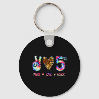 Peace Love Fifth Grade Squad Back To School Gift  Keychain