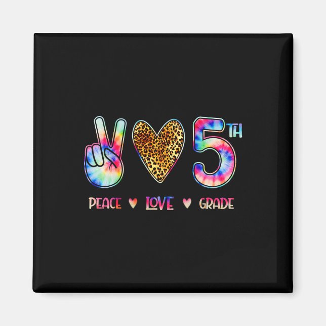 Peace Love Fifth Grade Squad Back To School Gift  Magnet (Front)