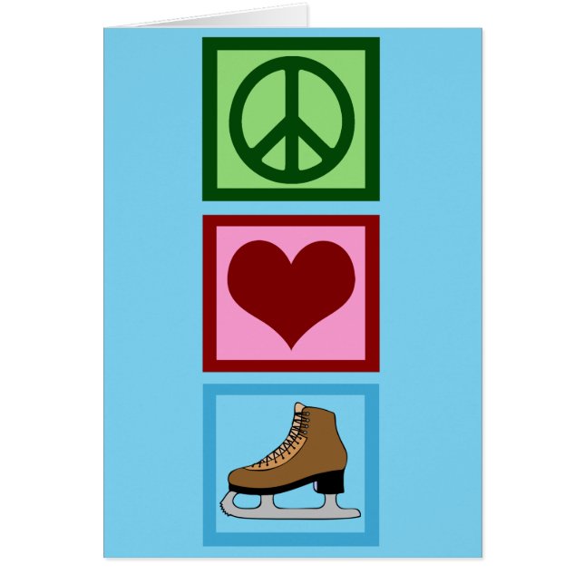 Peace Love Figure Skating Ice Skates Card (Front)