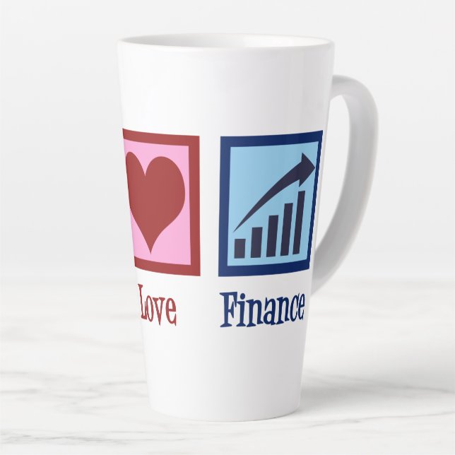 Peace Love Finance Latte Mug (Right Angle)
