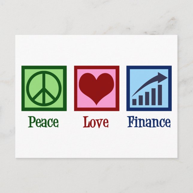 Peace Love Finance Postcard (Front)