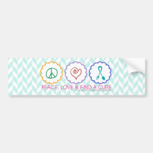 Peace, Love & Find a Cure Bumper Sticker