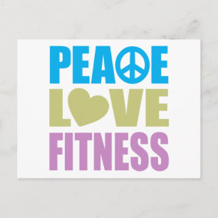 Peace Love Fitness Postcard