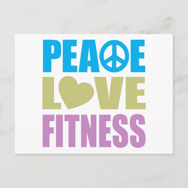 Peace Love Fitness Postcard (Front)