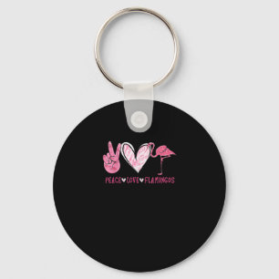 Peace Love Flamingo Flamingo Lover Keychain