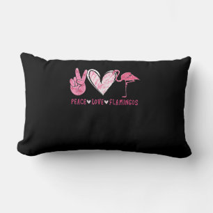 Peace Love Flamingo Flamingo Lover Lumbar Pillow