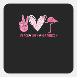 Peace Love Flamingo | Flamingo Lover Square Sticker
