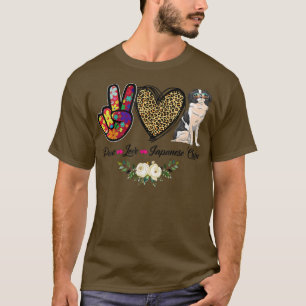 Peace Love Floral Japanese Chin Mom Dog Mom Mother T-Shirt