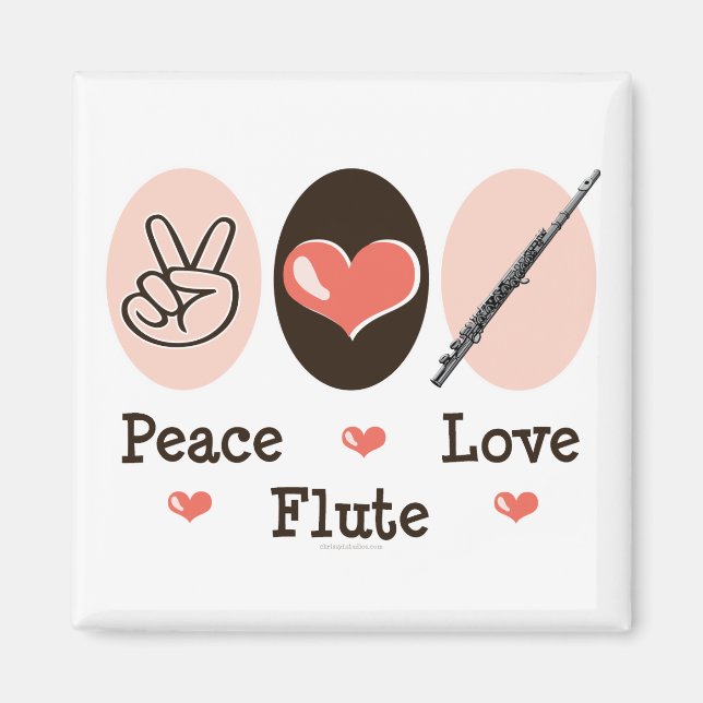 Peace Love Flute Magnet (Front)