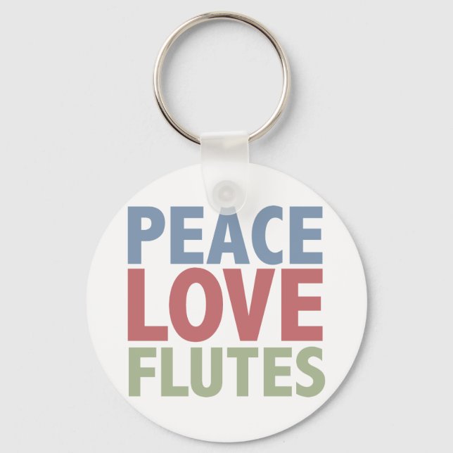 Peace Love Flutes Keychain (Front)