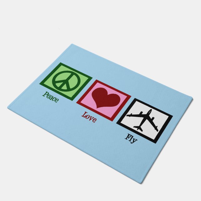 Peace Love Fly Doormat (Angled)