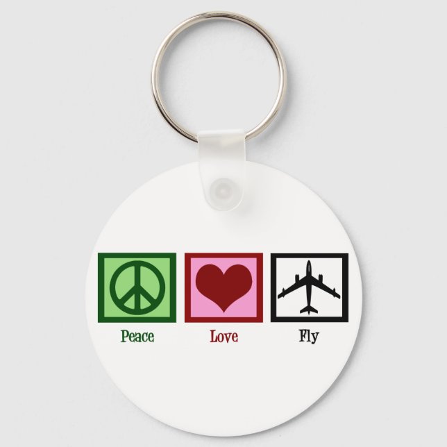 Peace Love Fly Keychain (Front)