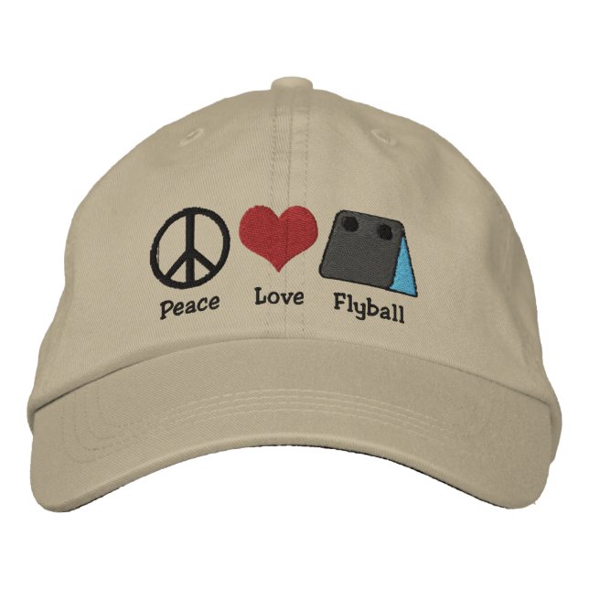 Peace Love Flyball Embroidered Hat (Front)