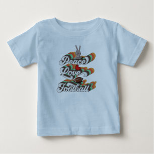 Peace Love Football, Retro Football Sublimation Baby T-Shirt