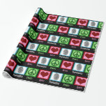 Peace Love Forensic Science Forensics Christmas Wrapping Paper<br><div class="desc">If you find forensic science fascinating,  this is the perfect wrapping paper. It features a peace sign,  heart,  and fingerprint. A cool gift for a forensic scientist who uses DNA to solve crime cases.</div>