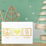Peace Love Forensics Beautiful Gold Foil Card<br><div class="desc">This beautiful forensic scientist Christmas card features a peace sign,  heart,  and fingerprint in elegant gold foil. Customize the inside for your fellow forensics friends. Great cards for a science or crime lab this holiday season.</div>