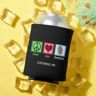 Peace Love Forensics Customizable Can Cooler