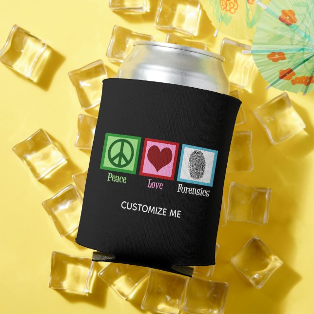 Peace Love Forensics Customizable Can Cooler (In Situ Summer)