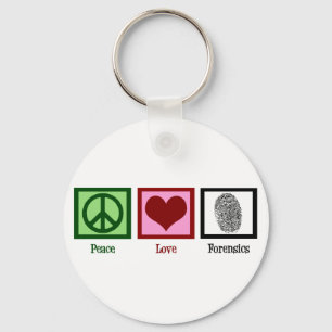 Peace Love Forensics Keychain