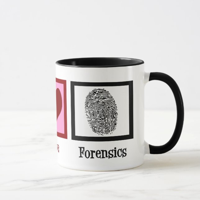 Peace Love Forensics Mug (Right)