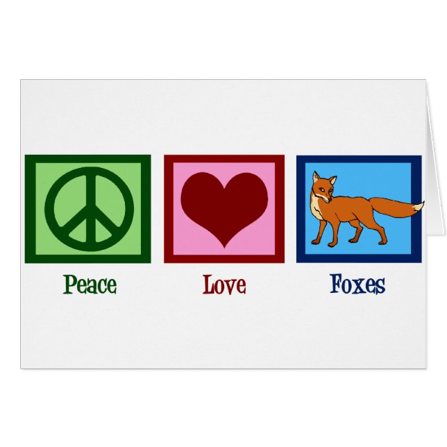 Peace Love Foxes Card (Front Horizontal)