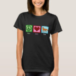 Peace Love Foxes T-Shirt<br><div class="desc">A peace sign,  heart,  and a cute red fox. I love cool foxes and woodland animal gifts.</div>