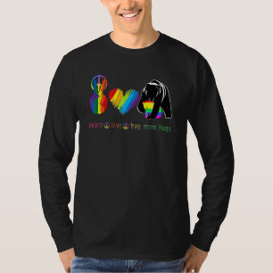 Peace Love Free Mom Hugs Bear LGBT Mothers Day 2 T-Shirt
