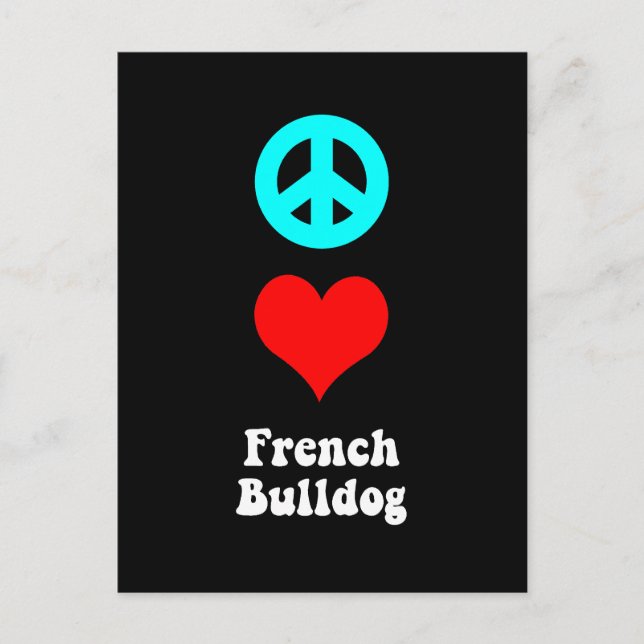 Peace love French Bulldog Postcard (Front)