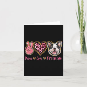 Peace Love Frenchie Fun Dog Mom Mothers Day  Card