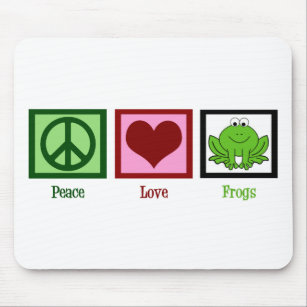 Peace Love Frogs Mouse Pad