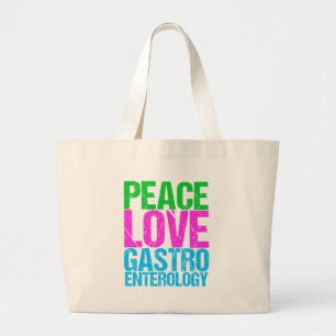Peace Love Gastroenterology Large Tote Bag