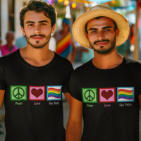 Peace Love Gay Pride Waving Rainbow Flag